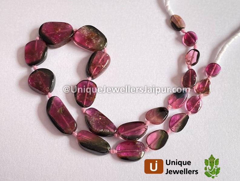 Watermelon Tourmaline Smooth Slices Beads